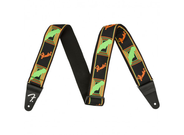 Fender Fender Neon Monogram Guitar Strap - Green/Orange Fender Fender Neon Monogram Guitar Strap - Green/Orange
